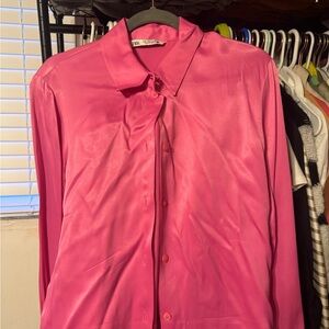Zara Pink Button Down Shirt